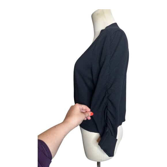 Pinque black cropped 3/4 sleeves open front cardigan size XL - Picture 8 of 9